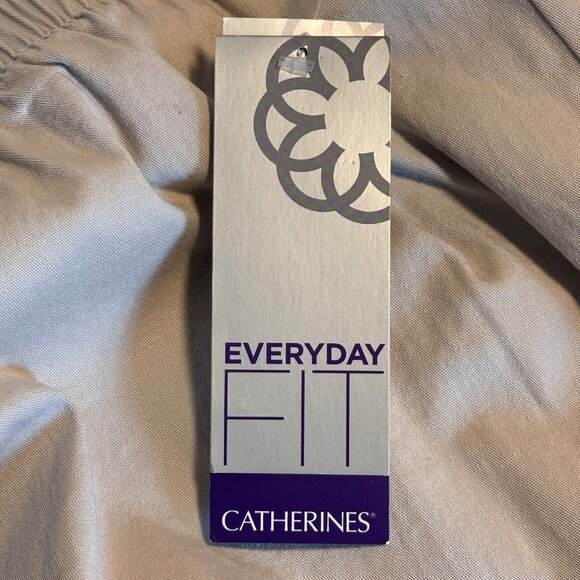 Catherine's Everyday Fit Women's 4X Stretch Cotton Shorts Elastic Waist In Beige - Picture 4 of 12